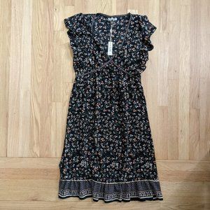 Max Studio Printed Ruffle Short Sleeve Dress